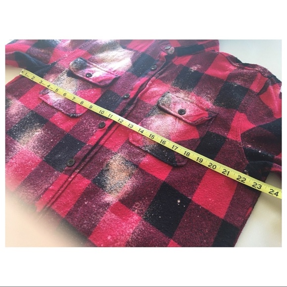 Flannel Shirt Jacket Shacket Free Bird Graphic Red Buffalo Plaid Mens Large - Picture 4 of 9